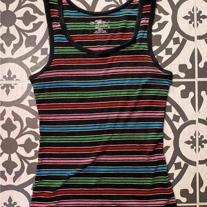 St. John's Bay Black and Red Fitted Sleeveless Tank Top